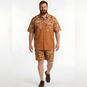 Magellan Outdoors/Shiner‎ Colab Mens Fishgear Relaxed Fit Shirt/Shorts Set Sz 3X